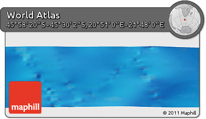 Physical Panoramic Map of the Area around 45° 44' 11" S, 21° 19' 30" E