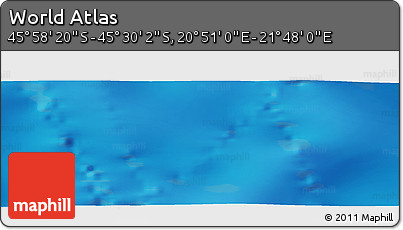 Physical Panoramic Map of the Area around 45° 44' 11" S, 21° 19' 30" E