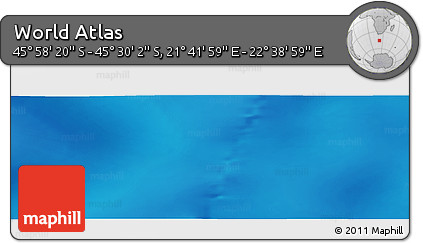Physical Panoramic Map of the Area around 45° 44' 11" S, 22° 10' 29" E