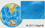 Physical Location Map of the area around 45° 44' 11" S, 23° 52' 30" E
