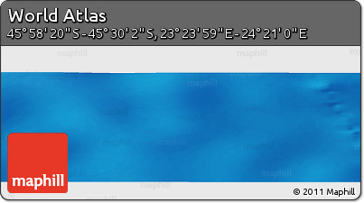Physical Panoramic Map of the Area around 45° 44' 11" S, 23° 52' 30" E