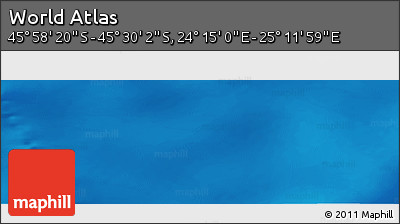 Physical Panoramic Map of the Area around 45° 44' 11" S, 24° 43' 30" E
