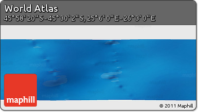 Physical Panoramic Map of the Area around 45° 44' 11" S, 25° 34' 30" E