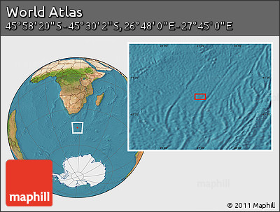 Satellite Location Map of the Area around 45° 44' 11" S, 27° 16' 29" E