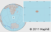 Gray Location Map of the area around 45° 44' 11" S, 28° 58' 30" E