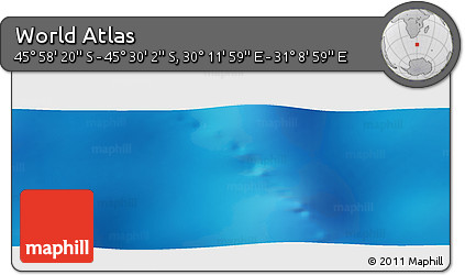 Physical Panoramic Map of the Area around 45° 44' 11" S, 30° 40' 29" E