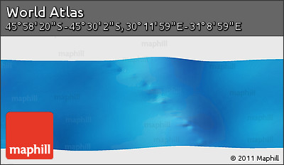 Physical Panoramic Map of the Area around 45° 44' 11" S, 30° 40' 29" E