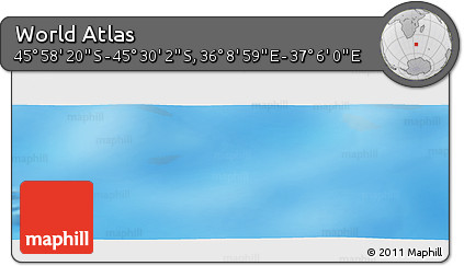 Shaded Relief Panoramic Map of the Area around 45° 44' 11" S, 36° 37' 30" E