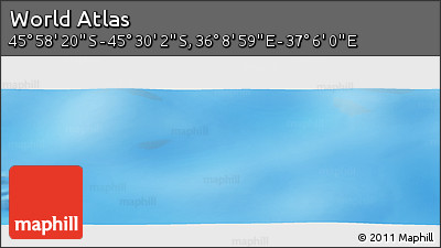 Shaded Relief Panoramic Map of the Area around 45° 44' 11" S, 36° 37' 30" E