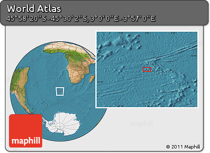 Satellite Location Map of the Area around 45° 44' 11" S, 3° 28' 30" E