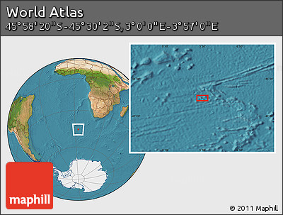 Satellite Location Map of the Area around 45° 44' 11" S, 3° 28' 30" E