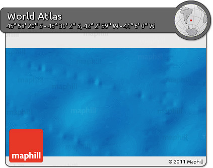 Physical 3D Map of the Area around 45° 44' 11" S, 41° 34' 30" W