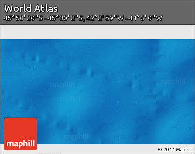 Physical 3D Map of the Area around 45° 44' 11" S, 41° 34' 30" W