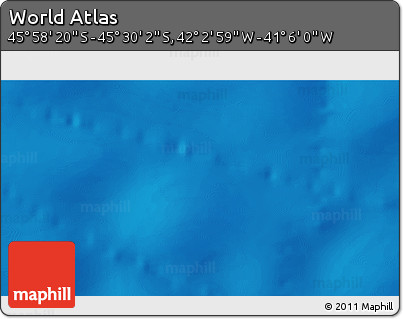 Physical 3D Map of the Area around 45° 44' 11" S, 41° 34' 30" W