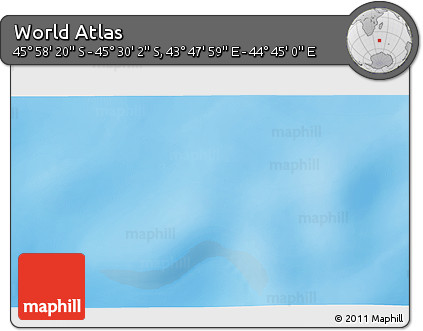 Physical 3D Map of the Area around 45° 44' 11" S, 44° 16' 29" E