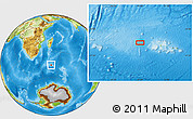 Physical Location Map of the area around 45° 44' 11" S, 47° 40' 29" E