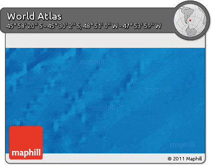 Physical 3D Map of the Area around 45° 44' 11" S, 48° 22' 30" W