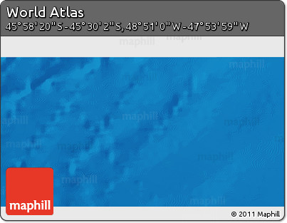 Physical 3D Map of the Area around 45° 44' 11" S, 48° 22' 30" W