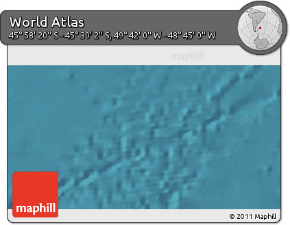 Satellite 3D Map of the Area around 45° 44' 11" S, 49° 13' 30" W