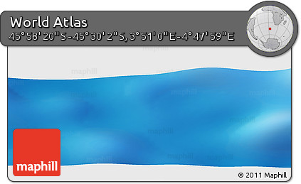 Physical Panoramic Map of the Area around 45° 44' 11" S, 4° 19' 30" E