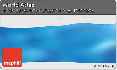 Physical Panoramic Map of the Area around 45° 44' 11" S, 4° 19' 30" E