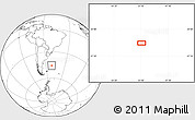 Blank Location Map of the area around 45° 44' 11" S, 50° 55' 29" W