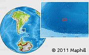 Physical Location Map of the area around 45° 44' 11" S, 50° 55' 29" W