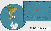 Satellite Location Map of the area around 45° 44' 11" S, 50° 55' 29" W