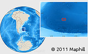 Shaded Relief Location Map of the area around 45° 44' 11" S, 50° 55' 29" W