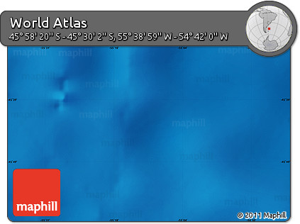 Physical Map of the Area around 45° 44' 11" S, 55° 10' 29" W