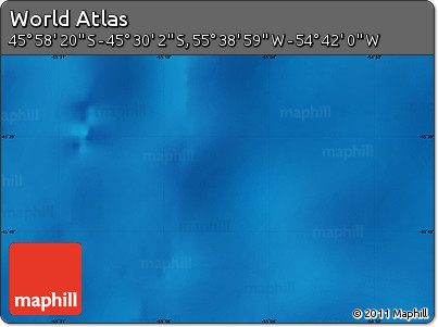 Physical Map of the Area around 45° 44' 11" S, 55° 10' 29" W