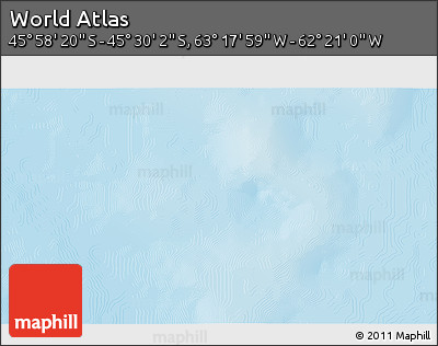 Physical 3D Map of the Area around 45° 44' 11" S, 62° 49' 30" W