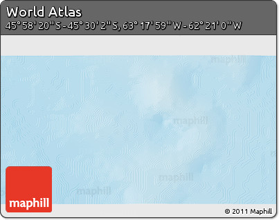 Physical 3D Map of the Area around 45° 44' 11" S, 62° 49' 30" W