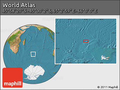Satellite Location Map of the Area around 45° 44' 11" S, 65° 31' 30" E