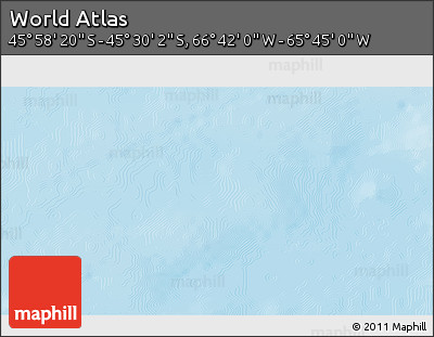 Physical 3D Map of the Area around 45° 44' 11" S, 66° 13' 29" W