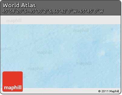 Physical 3D Map of the Area around 45° 44' 11" S, 66° 13' 29" W