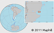 Gray Location Map of the area around 45° 44' 11" S, 66° 13' 29" W