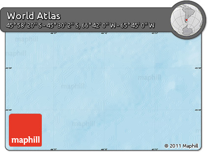Physical Map of the Area around 45° 44' 11" S, 66° 13' 29" W