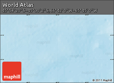 Physical Map of the Area around 45° 44' 11" S, 66° 13' 29" W