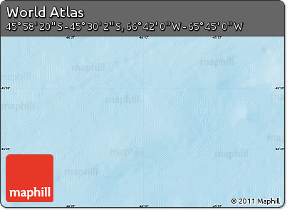 Physical Map of the Area around 45° 44' 11" S, 66° 13' 29" W
