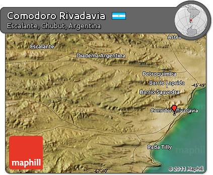 Satellite Map of Comodoro Rivadavia
