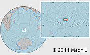 Gray Location Map of the area around 45° 44' 11" S, 73° 10' 30" E, hill shading