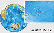 Physical Location Map of the area around 45° 44' 11" S, 76° 34' 29" E