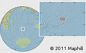 Savanna Style Location Map of the area around 45° 44' 11" S, 76° 34' 29" E, hill shading