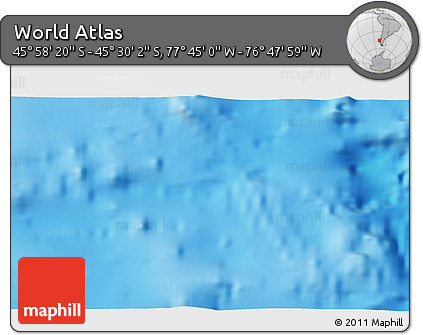 Physical 3D Map of the Area around 45° 44' 11" S, 77° 16' 30" W