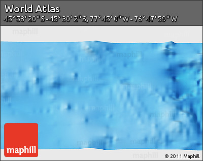 Physical 3D Map of the Area around 45° 44' 11" S, 77° 16' 30" W