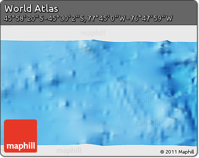 Physical 3D Map of the Area around 45° 44' 11" S, 77° 16' 30" W