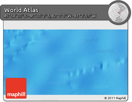 Physical 3D Map of the Area around 45° 44' 11" S, 81° 31' 30" W