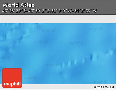 Physical 3D Map of the Area around 45° 44' 11" S, 81° 31' 30" W