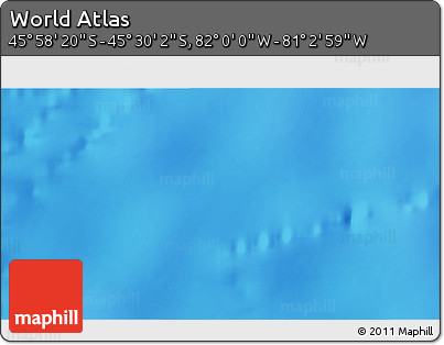 Physical 3D Map of the Area around 45° 44' 11" S, 81° 31' 30" W
